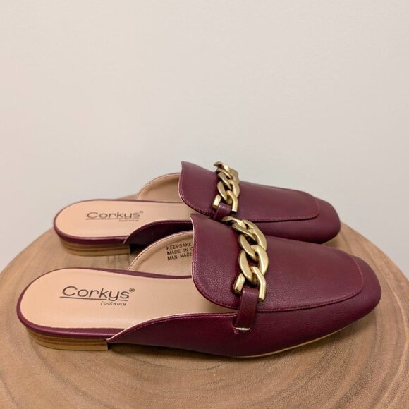 Women's Burgundy Wine Mule Keepsake Corkys Size 8 NWT - Picture 2 of 5